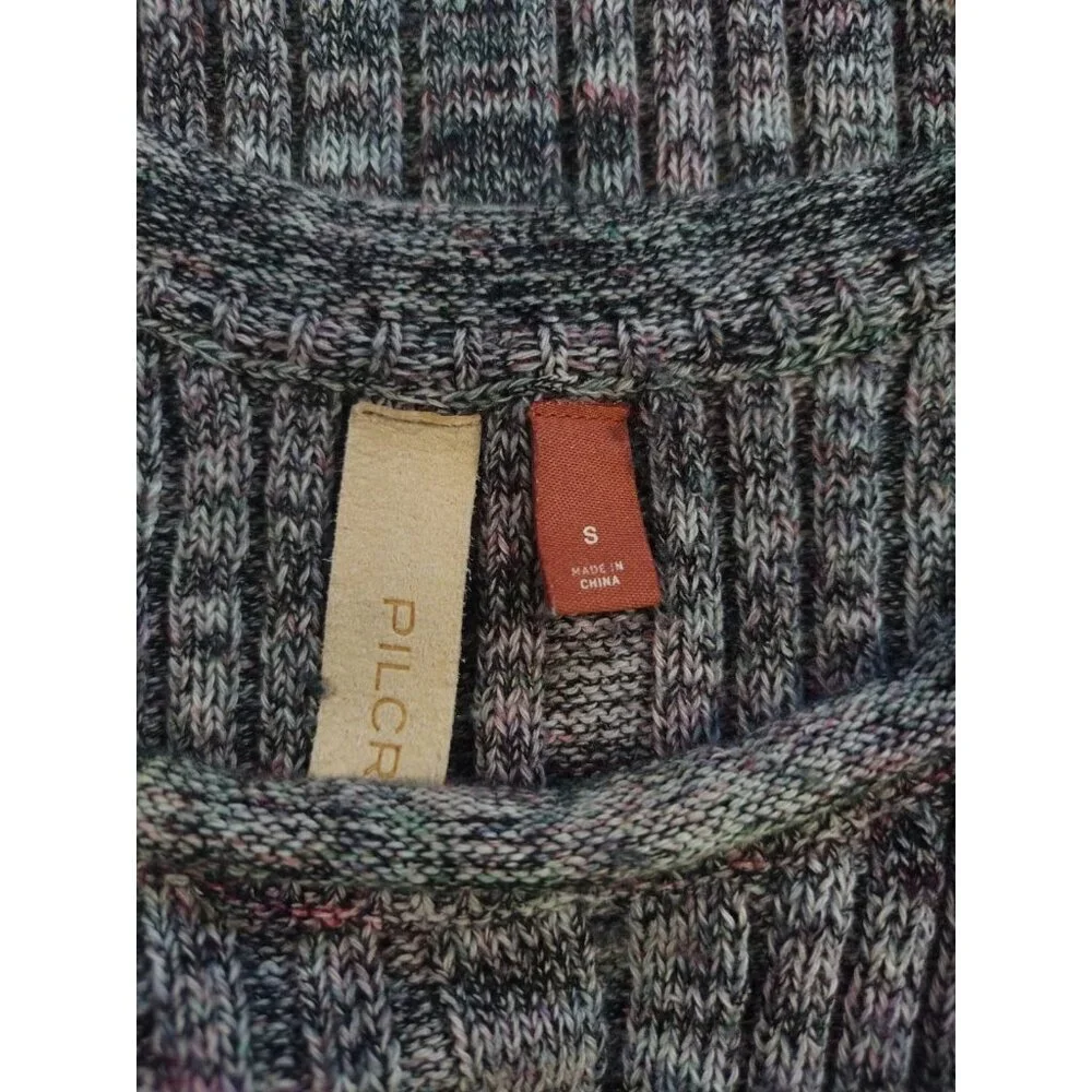 Pilcro Ribbed Knit Sleeveless Top Gray Marled Anthropologie Size S.